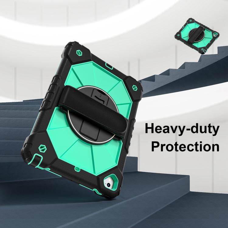 For iPad Pro 9.7 / 9.7 2018 / 2017 Contrast Color Robot Silicone Hybrid PC Tablet Case