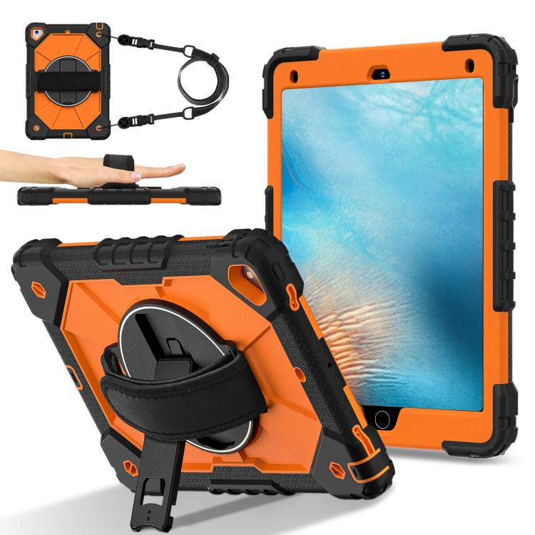 For iPad Pro 9.7 / 9.7 2018 / 2017 Contrast Color Robot Silicone Hybrid PC Tablet Case