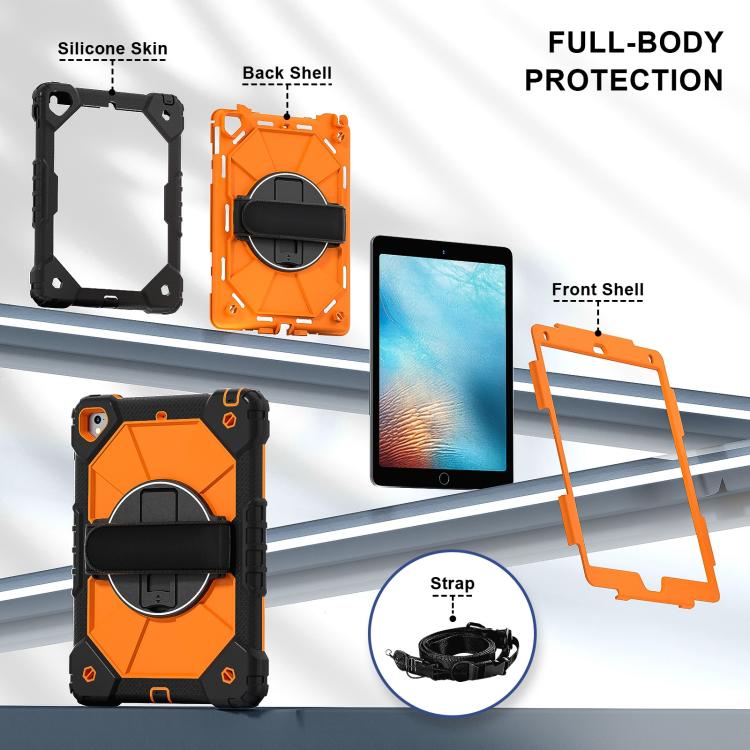For iPad Pro 9.7 / 9.7 2018 / 2017 Contrast Color Robot Silicone Hybrid PC Tablet Case