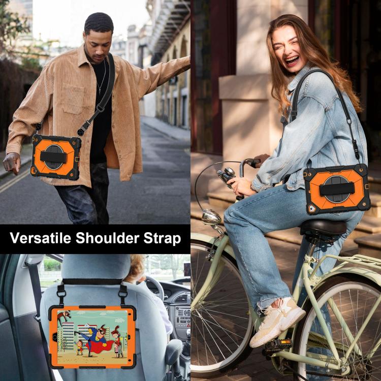 For iPad Pro 9.7 / 9.7 2018 / 2017 Contrast Color Robot Silicone Hybrid PC Tablet Case