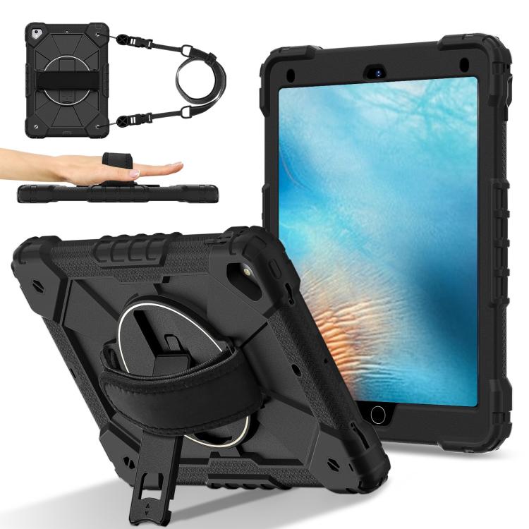 For iPad Pro 9.7 / 9.7 2018 / 2017 Contrast Color Robot Silicone Hybrid PC Tablet Case