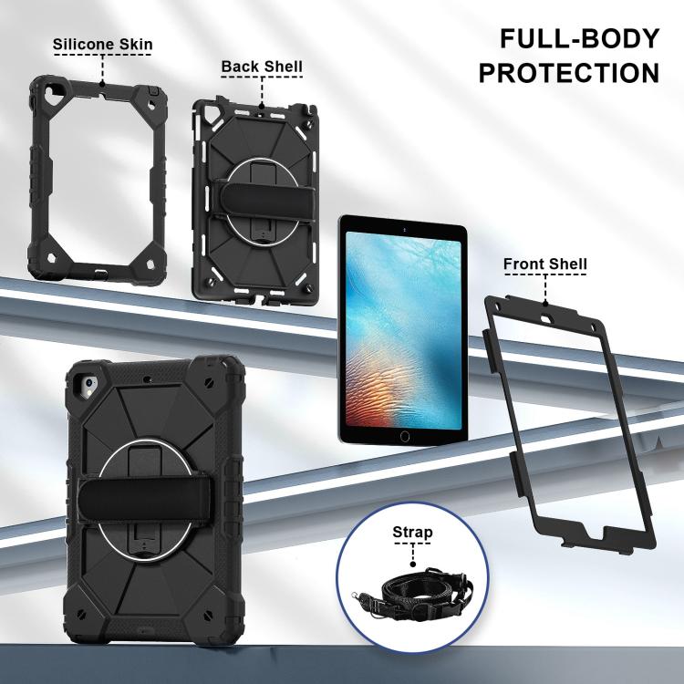 For iPad Pro 9.7 / 9.7 2018 / 2017 Contrast Color Robot Silicone Hybrid PC Tablet Case