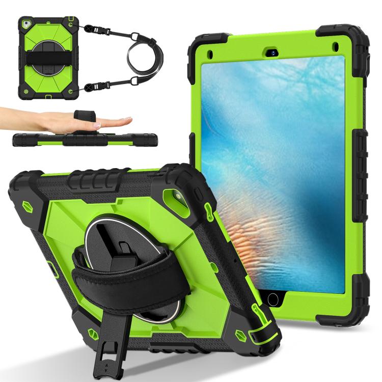 For iPad Pro 9.7 / 9.7 2018 / 2017 Contrast Color Robot Silicone Hybrid PC Tablet Case