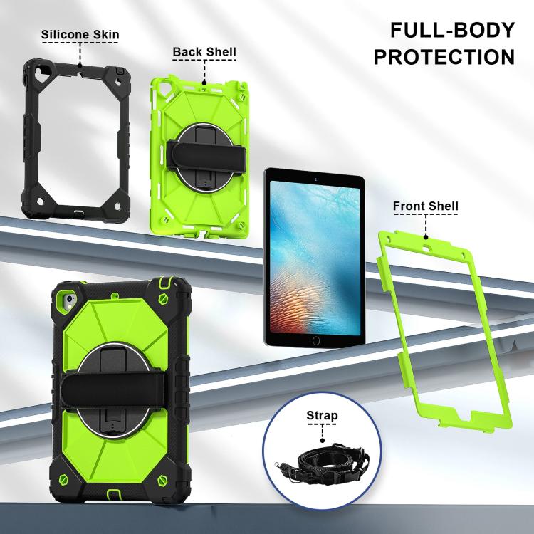 For iPad Pro 9.7 / 9.7 2018 / 2017 Contrast Color Robot Silicone Hybrid PC Tablet Case