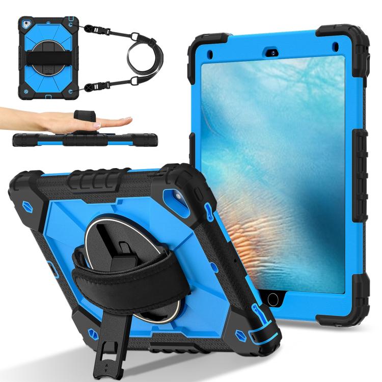 For iPad Pro 9.7 / 9.7 2018 / 2017 Contrast Color Robot Silicone Hybrid PC Tablet Case