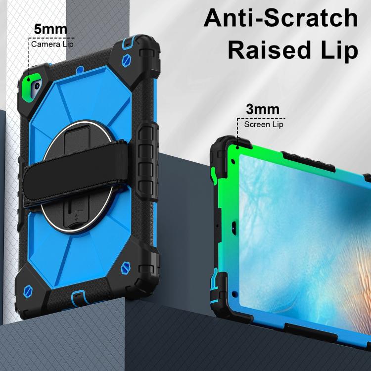 For iPad Pro 9.7 / 9.7 2018 / 2017 Contrast Color Robot Silicone Hybrid PC Tablet Case