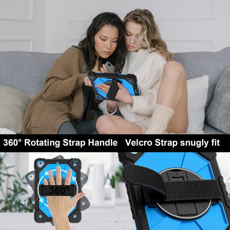 For iPad Pro 9.7 / 9.7 2018 / 2017 Contrast Color Robot Silicone Hybrid PC Tablet Case
