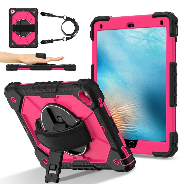 For iPad Pro 9.7 / 9.7 2018 / 2017 Contrast Color Robot Silicone Hybrid PC Tablet Case