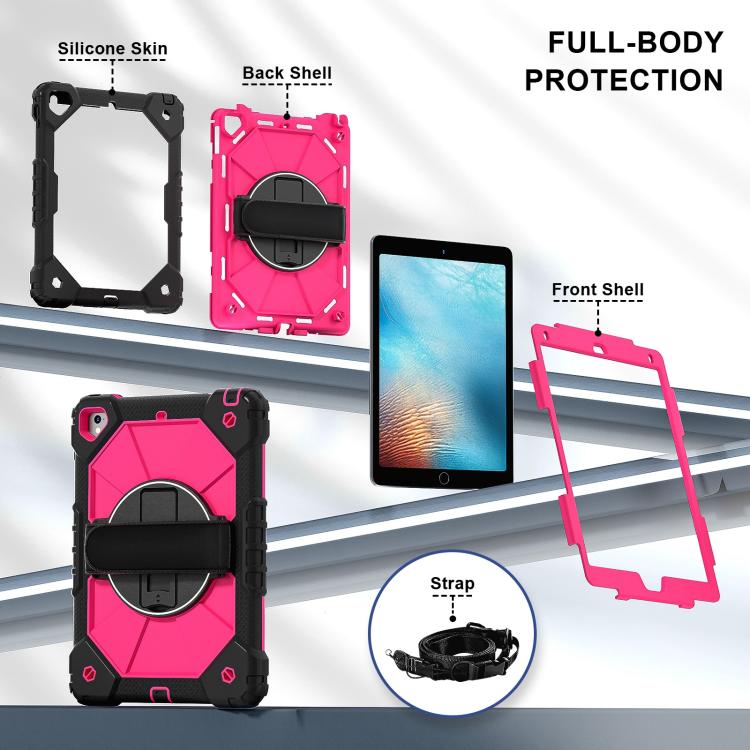 For iPad Pro 9.7 / 9.7 2018 / 2017 Contrast Color Robot Silicone Hybrid PC Tablet Case