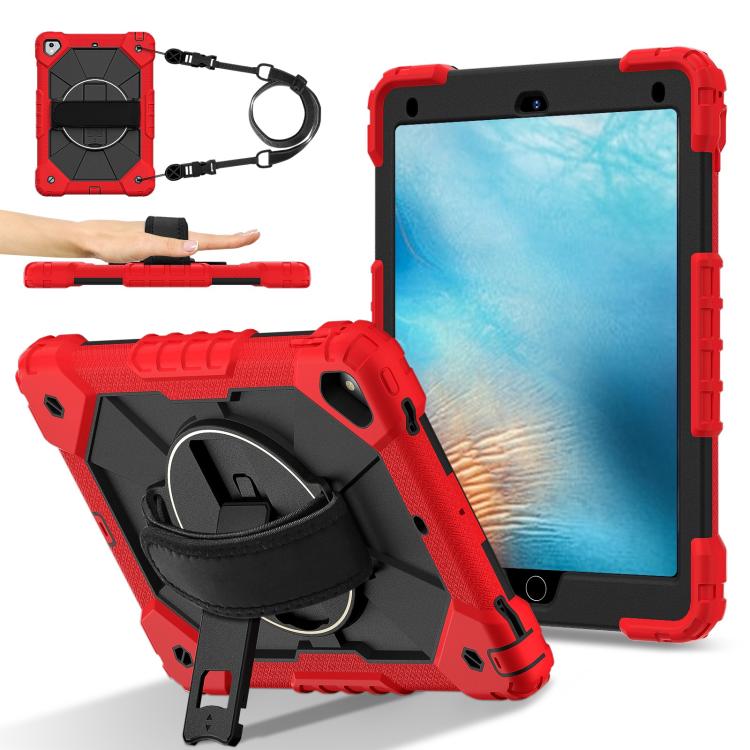 For iPad Pro 9.7 / 9.7 2018 / 2017 Contrast Color Robot Silicone Hybrid PC Tablet Case