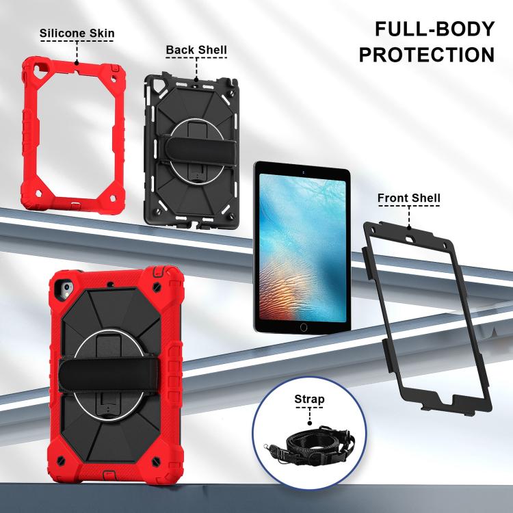 For iPad Pro 9.7 / 9.7 2018 / 2017 Contrast Color Robot Silicone Hybrid PC Tablet Case