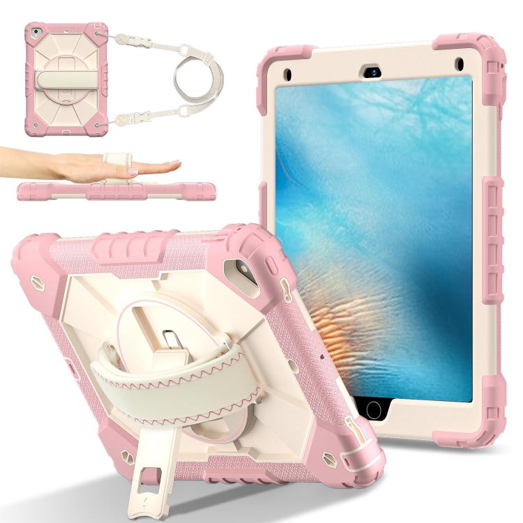 For iPad Pro 9.7 / 9.7 2018 / 2017 Contrast Color Robot Silicone Hybrid PC Tablet Case