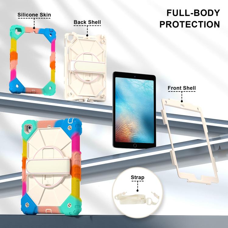 For iPad Pro 9.7 / 9.7 2018 / 2017 Contrast Color Robot Silicone Hybrid PC Tablet Case