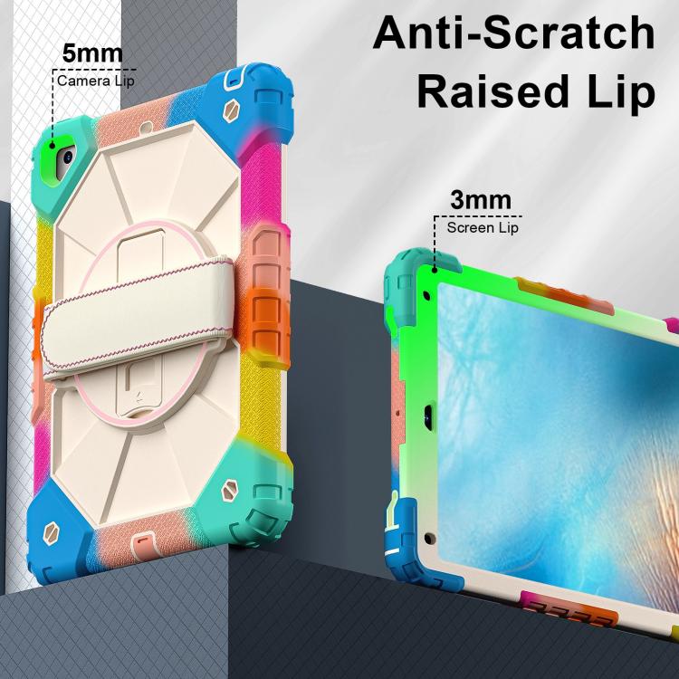For iPad Pro 9.7 / 9.7 2018 / 2017 Contrast Color Robot Silicone Hybrid PC Tablet Case