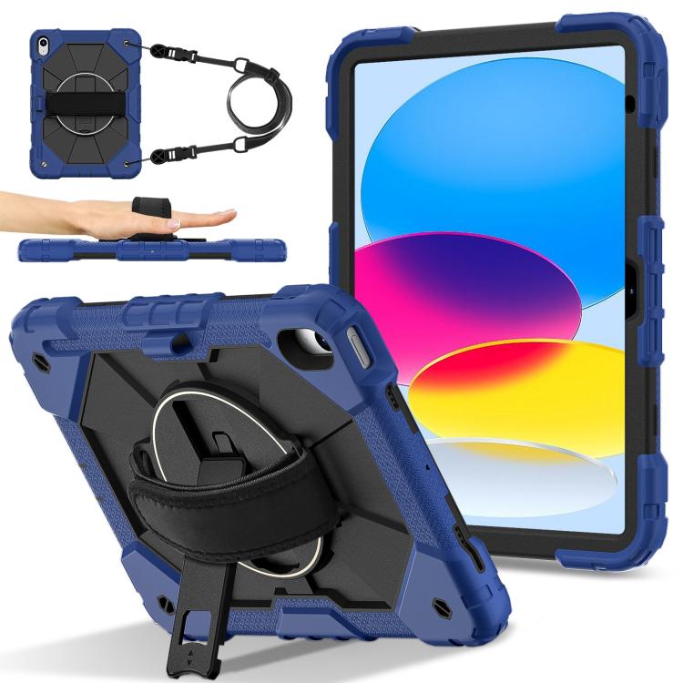 For iPad 2025 / 2022 Contrast Color Robot Silicone Hybrid PC Tablet Case