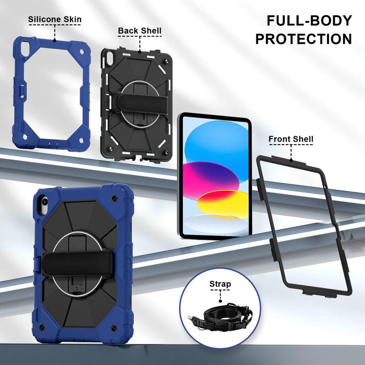 For iPad 2025 / 2022 Contrast Color Robot Silicone Hybrid PC Tablet Case