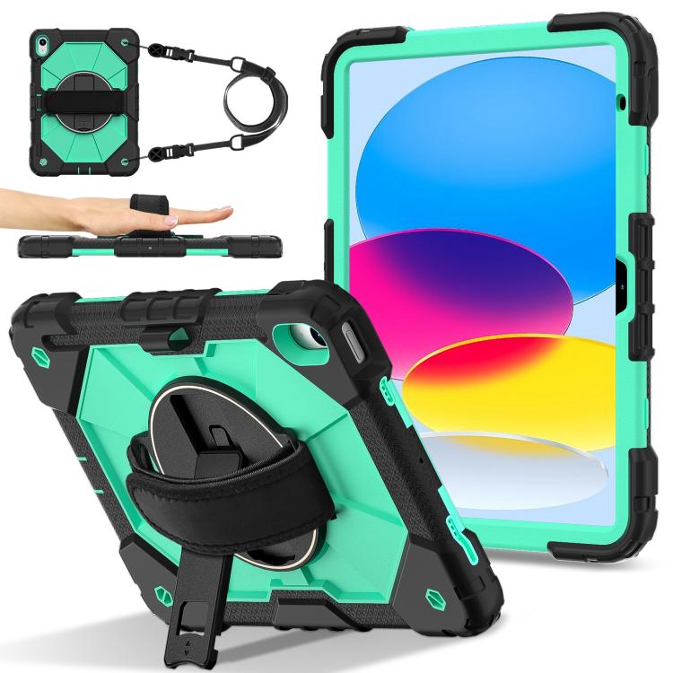 For iPad 2025 / 2022 Contrast Color Robot Silicone Hybrid PC Tablet Case