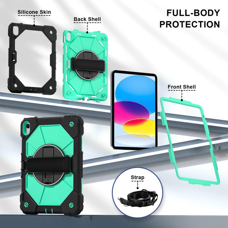 For iPad 2025 / 2022 Contrast Color Robot Silicone Hybrid PC Tablet Case