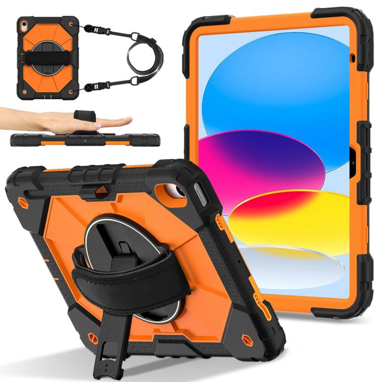 For iPad 2025 / 2022 Contrast Color Robot Silicone Hybrid PC Tablet Case