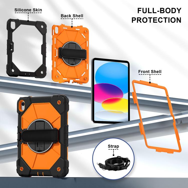 For iPad 2025 / 2022 Contrast Color Robot Silicone Hybrid PC Tablet Case