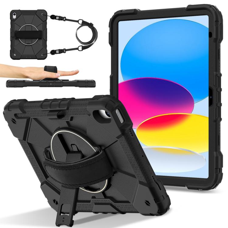 For iPad 2025 / 2022 Contrast Color Robot Silicone Hybrid PC Tablet Case