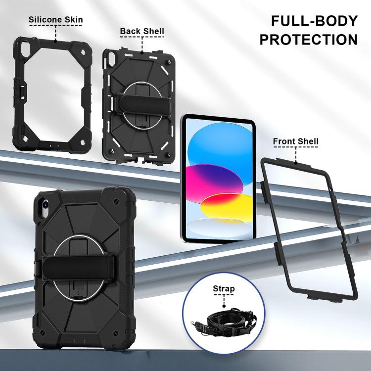 For iPad 2025 / 2022 Contrast Color Robot Silicone Hybrid PC Tablet Case