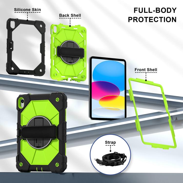 For iPad 2025 / 2022 Contrast Color Robot Silicone Hybrid PC Tablet Case