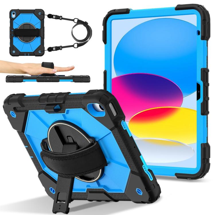 For iPad 2025 / 2022 Contrast Color Robot Silicone Hybrid PC Tablet Case