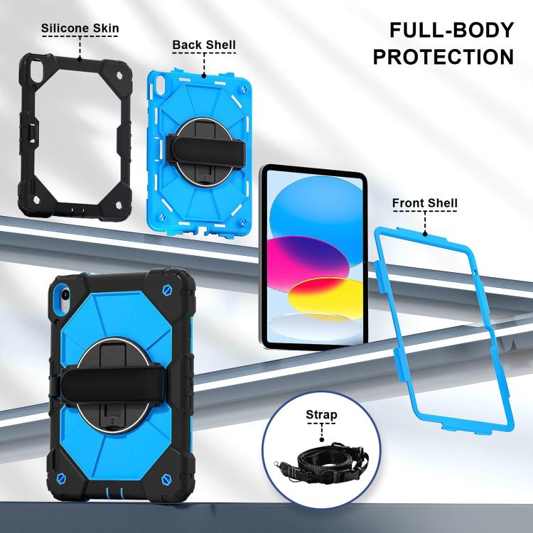 For iPad 2025 / 2022 Contrast Color Robot Silicone Hybrid PC Tablet Case