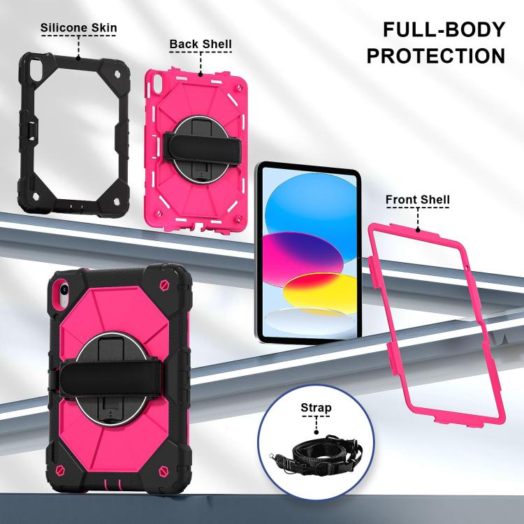 For iPad 2025 / 2022 Contrast Color Robot Silicone Hybrid PC Tablet Case