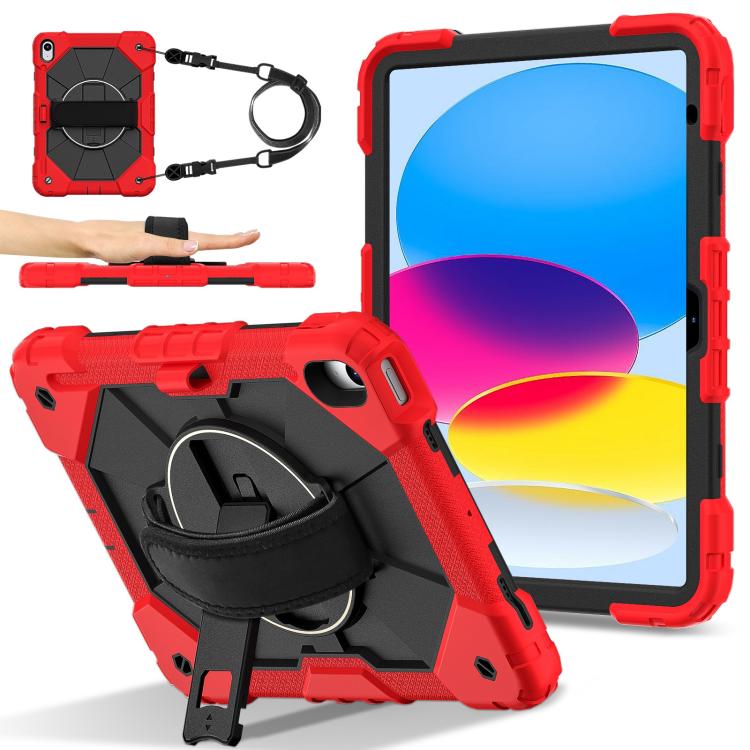 For iPad 2025 / 2022 Contrast Color Robot Silicone Hybrid PC Tablet Case
