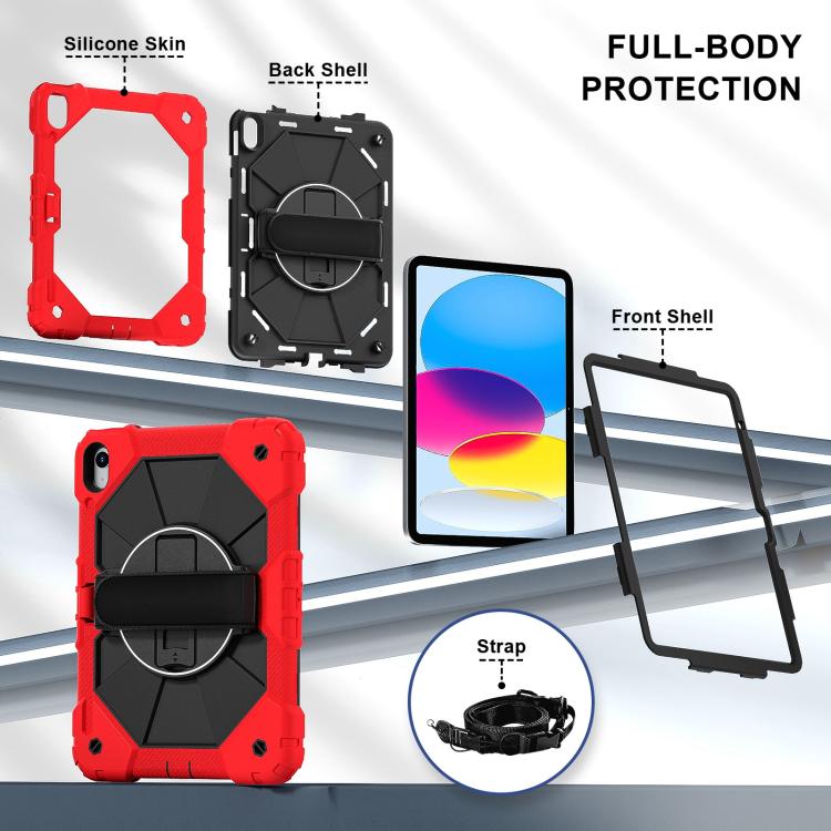 For iPad 2025 / 2022 Contrast Color Robot Silicone Hybrid PC Tablet Case