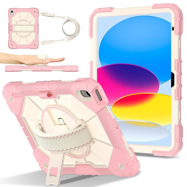For iPad 2025 / 2022 Contrast Color Robot Silicone Hybrid PC Tablet Case