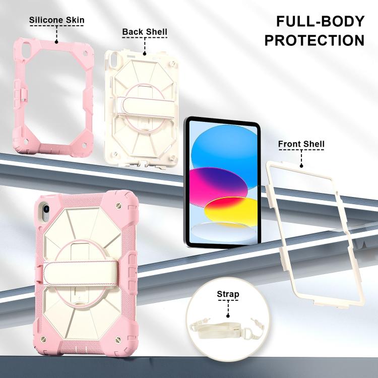 For iPad 2025 / 2022 Contrast Color Robot Silicone Hybrid PC Tablet Case