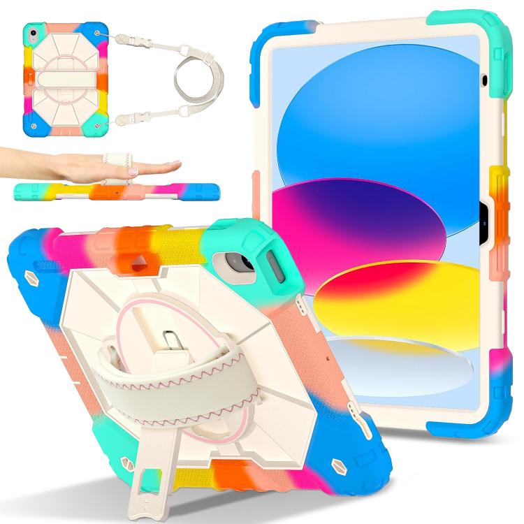 For iPad 2025 / 2022 Contrast Color Robot Silicone Hybrid PC Tablet Case