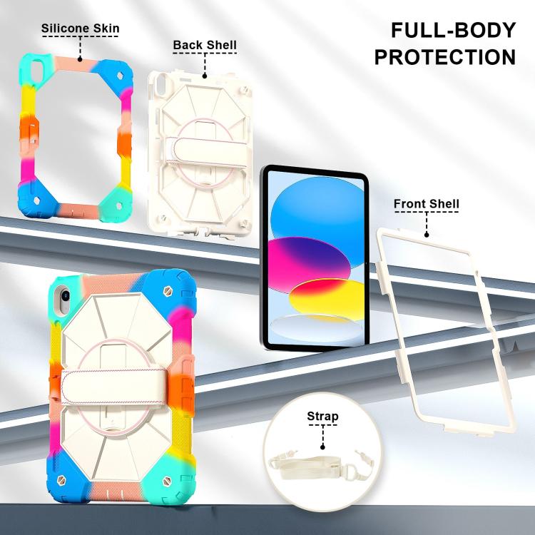 For iPad 2025 / 2022 Contrast Color Robot Silicone Hybrid PC Tablet Case