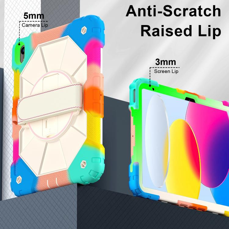 For iPad 2025 / 2022 Contrast Color Robot Silicone Hybrid PC Tablet Case