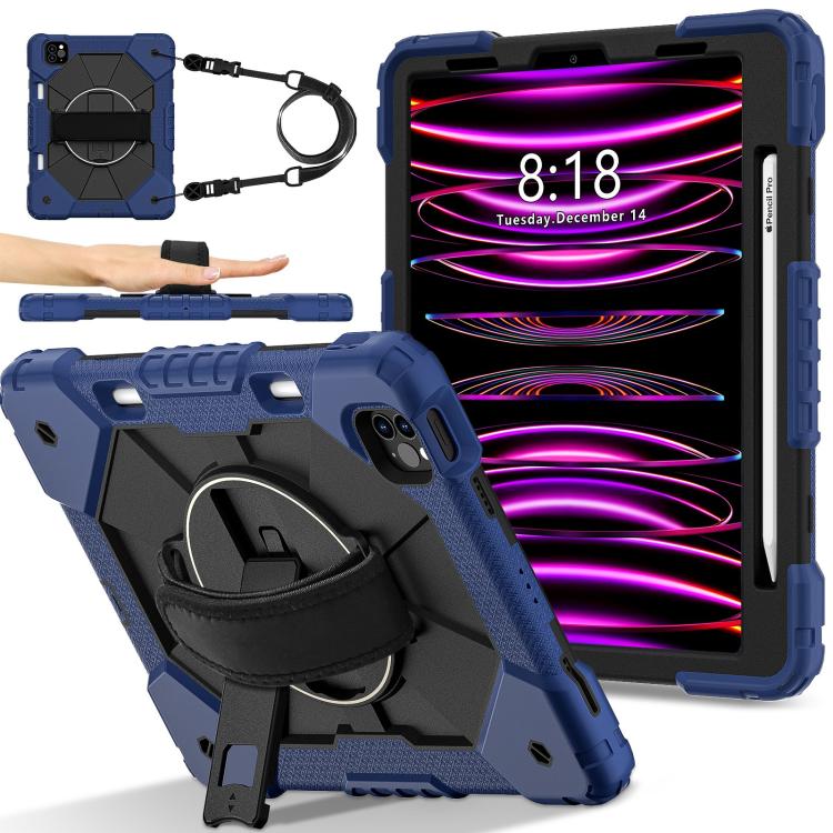 For iPad Air 5 / 4 / Pro 11 Contrast Color Robot Silicone Hybrid PC Tablet Case