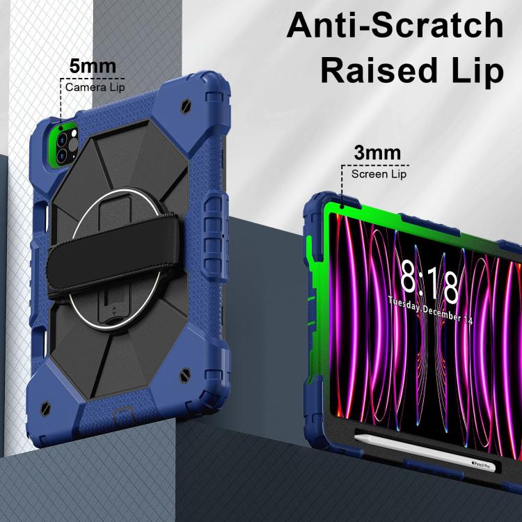 For iPad Air 5 / 4 / Pro 11 Contrast Color Robot Silicone Hybrid PC Tablet Case