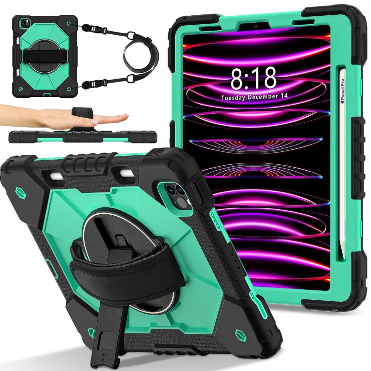 For iPad Air 5 / 4 / Pro 11 Contrast Color Robot Silicone Hybrid PC Tablet Case