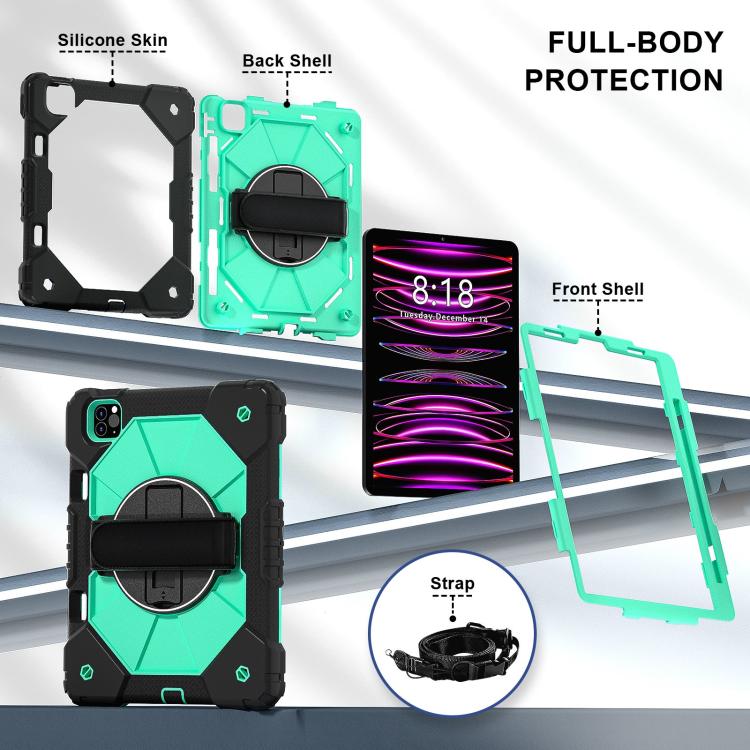 For iPad Air 5 / 4 / Pro 11 Contrast Color Robot Silicone Hybrid PC Tablet Case