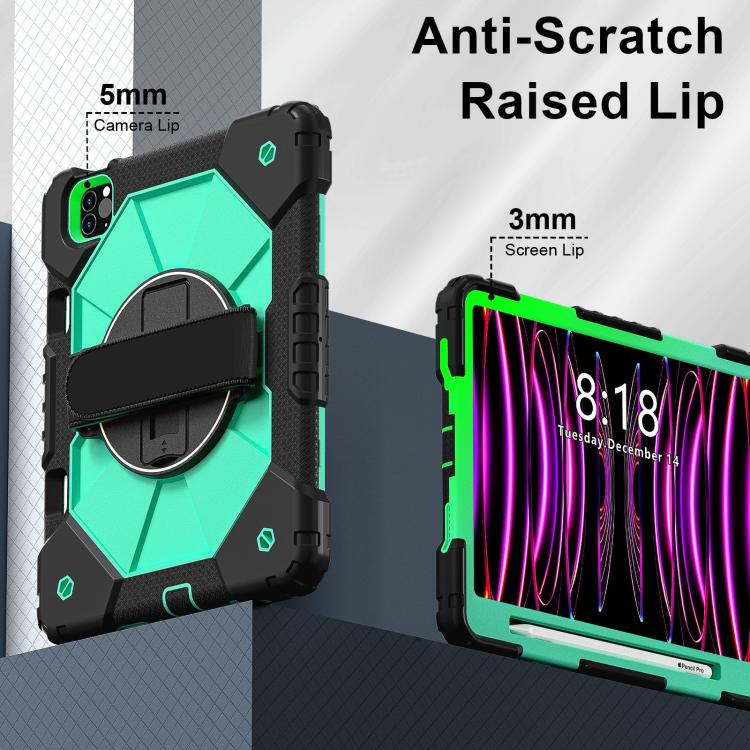 For iPad Air 5 / 4 / Pro 11 Contrast Color Robot Silicone Hybrid PC Tablet Case