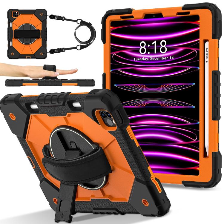 For iPad Air 5 / 4 / Pro 11 Contrast Color Robot Silicone Hybrid PC Tablet Case