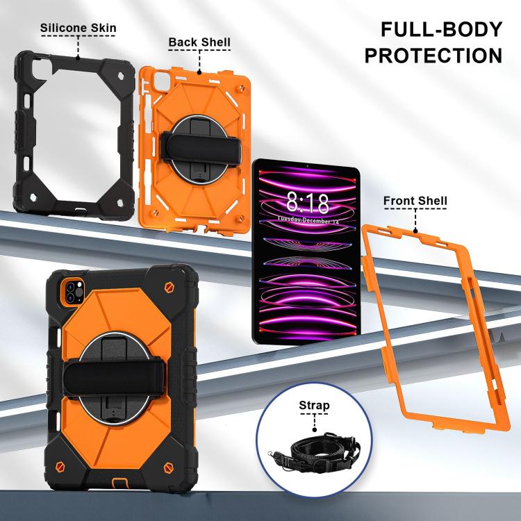 For iPad Air 5 / 4 / Pro 11 Contrast Color Robot Silicone Hybrid PC Tablet Case