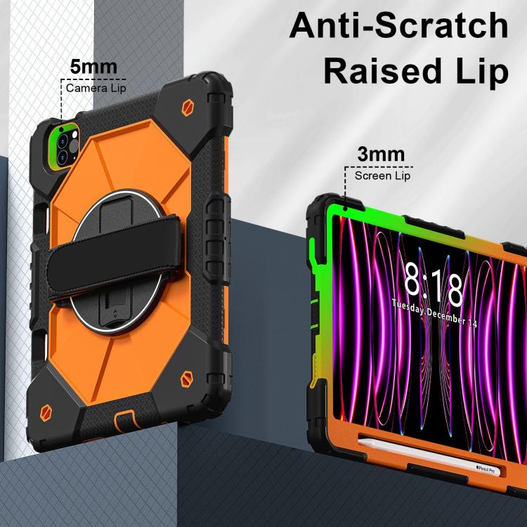 For iPad Air 5 / 4 / Pro 11 Contrast Color Robot Silicone Hybrid PC Tablet Case