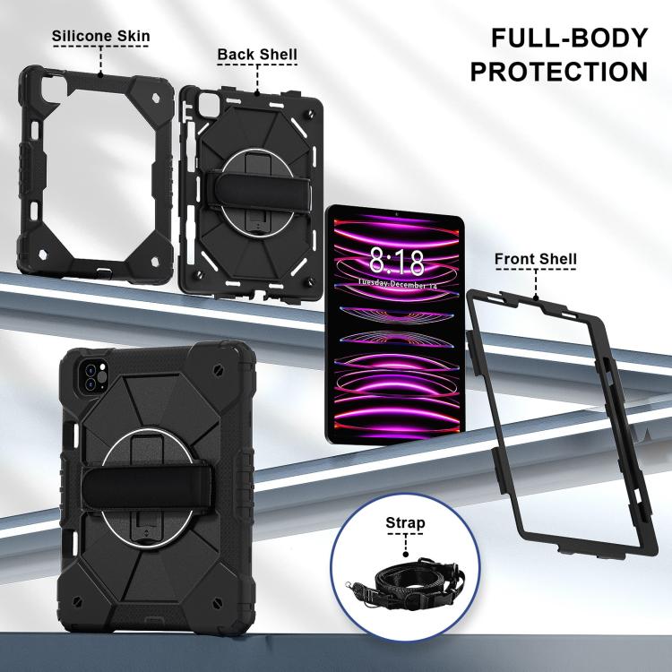 For iPad Air 5 / 4 / Pro 11 Contrast Color Robot Silicone Hybrid PC Tablet Case