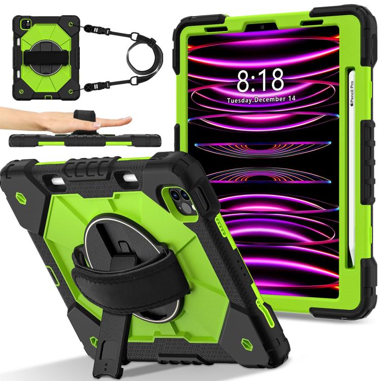 For iPad Air 5 / 4 / Pro 11 Contrast Color Robot Silicone Hybrid PC Tablet Case