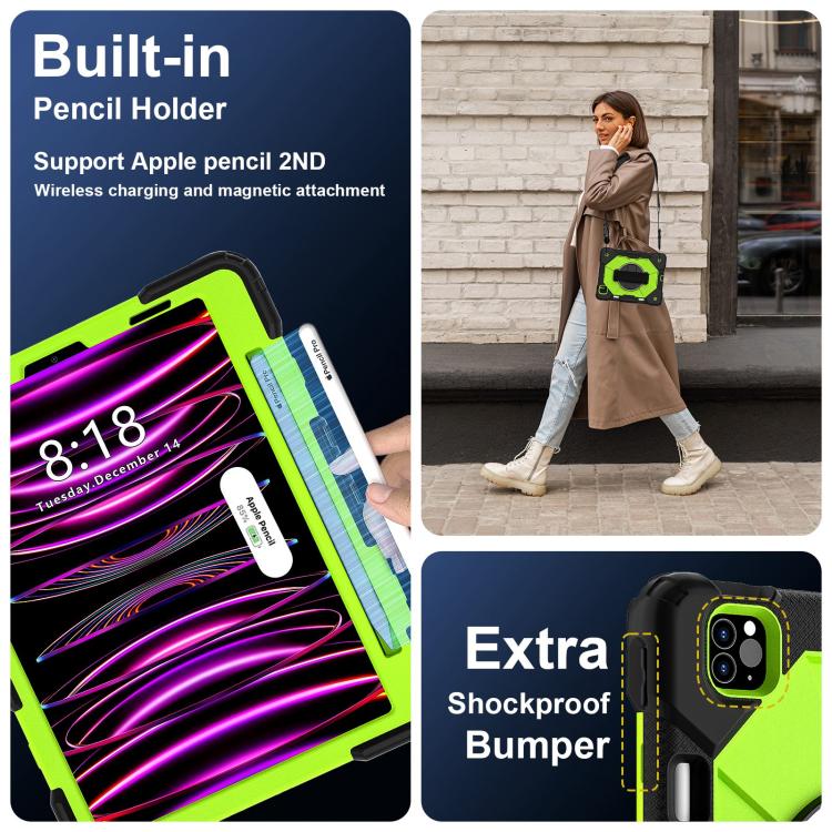 For iPad Air 5 / 4 / Pro 11 Contrast Color Robot Silicone Hybrid PC Tablet Case