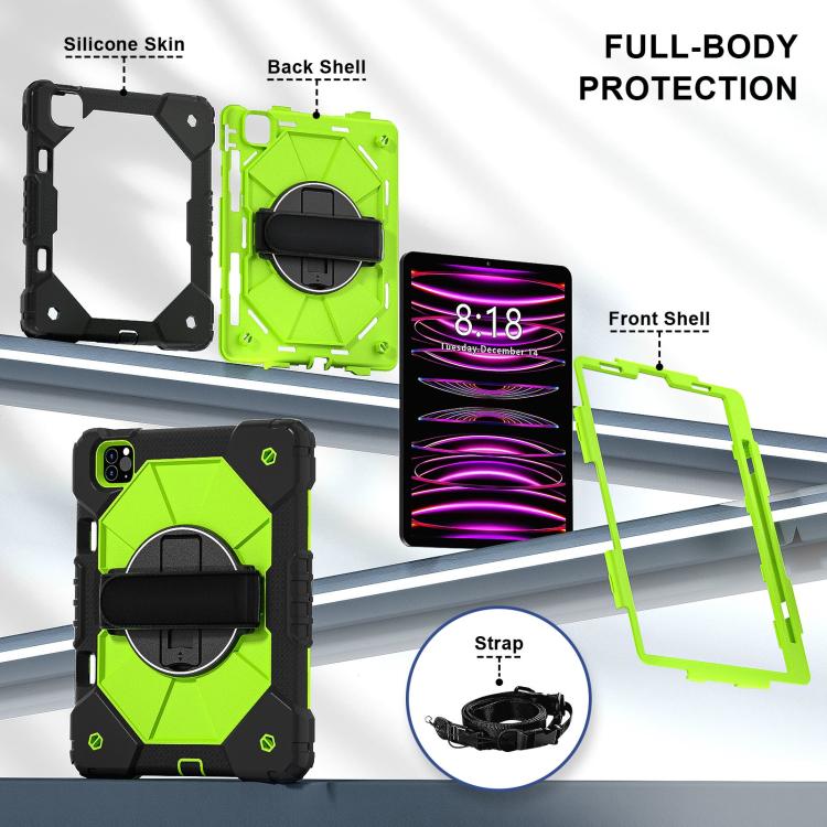 For iPad Air 5 / 4 / Pro 11 Contrast Color Robot Silicone Hybrid PC Tablet Case