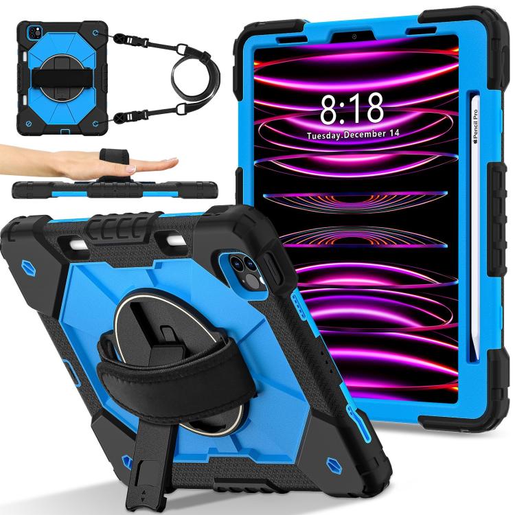 For iPad Air 5 / 4 / Pro 11 Contrast Color Robot Silicone Hybrid PC Tablet Case